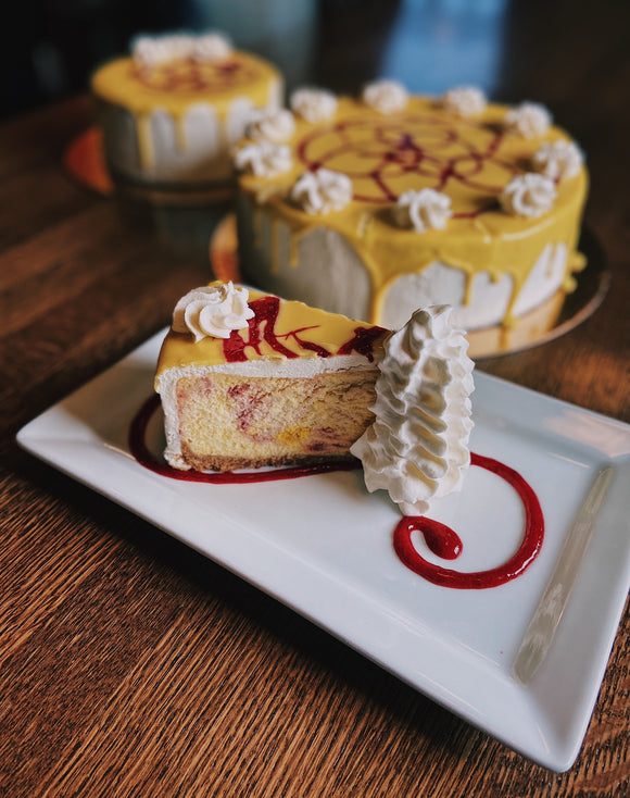 Lemon Raspberry Swirl Cheesecake | 6